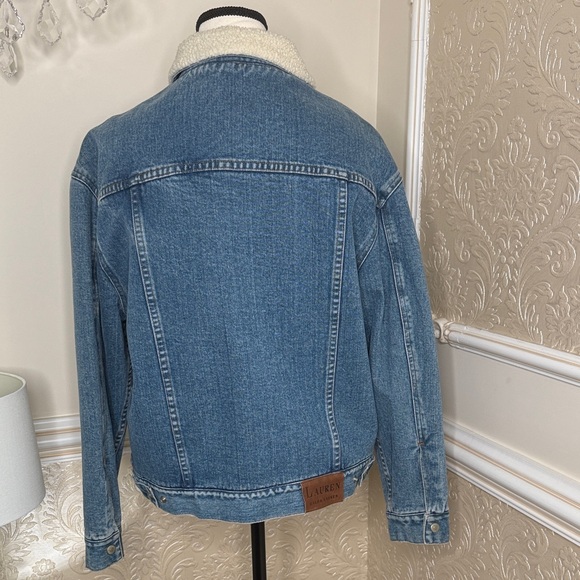 Ralph Lauren Blue Denim Jacket with Cream Collar - Picture 4 of 9